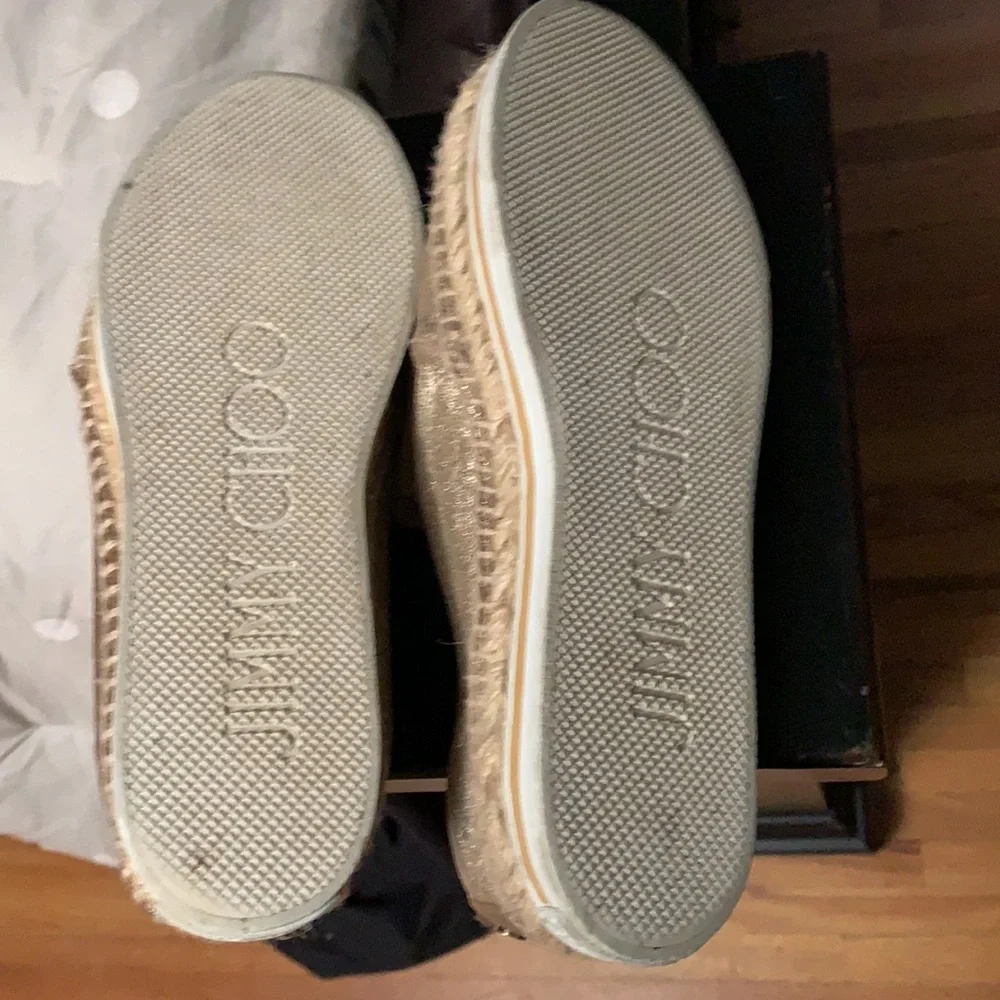 Jimmy Choo Brown Suede Espadrille Flats